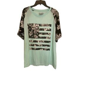 Fresh Laundry Men's Mint Green/Black Graphic Tee Shirt Size XL